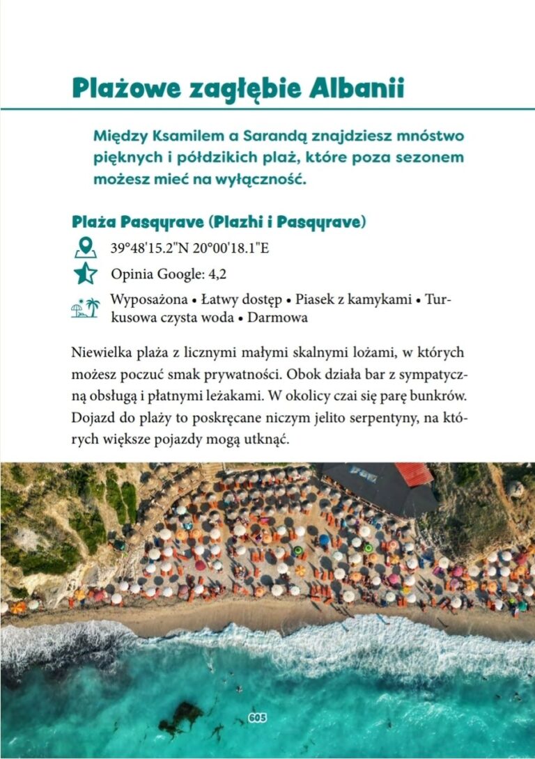 Przewodnik podróżniczy Albania – zawartość PDF
