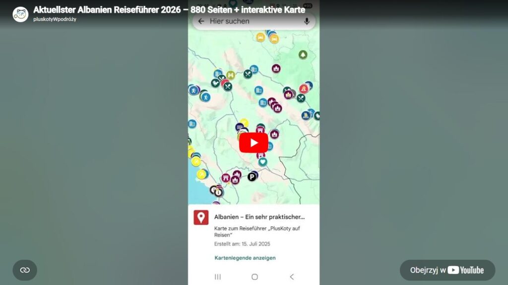 Interaktive Karte im Albanien Reiseführer 2026 – Vorschau der Reiseplanung